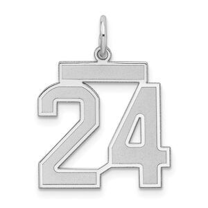Sterling Silver, Jersey Collection, Medium Number 24 Pendant